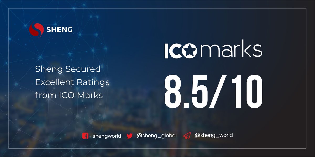 sheng_global's tweet photo. We are glad to share that https://t.co/mccnJEqmuX has secured excellent ratings from ICO Marks: A leading ICO/IEO Rating Site. Follow this link https://t.co/C1RFIK3xFk to check the rating now! 

#Shengworld #ShengIEO #ProbitIEO #ShengGlobal #Wellnessonblockchain #tourism #topieo https://t.co/VECZQEzDs5