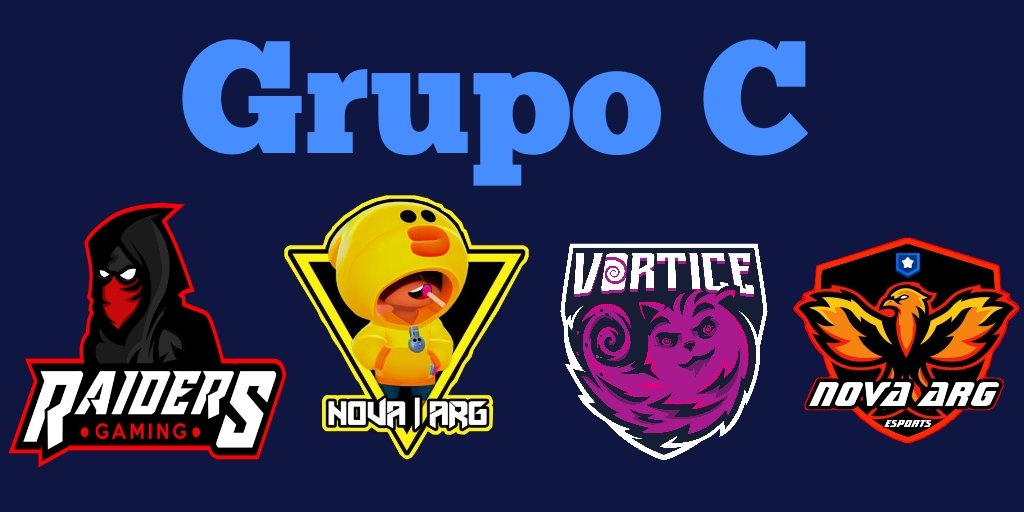 ¡Presentamos El Grupo C! Ellos son:
-@RaidersGamingGG 
-@NovaIArg5 
-<a href="/Vortice_Esports/">Vortice E-Sports</a> 
-<a href="/NovaArg12/">Nova Arg ☄️</a>