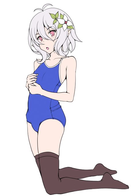 進捗!
スク水コッコロちゃん下描き完了です。 