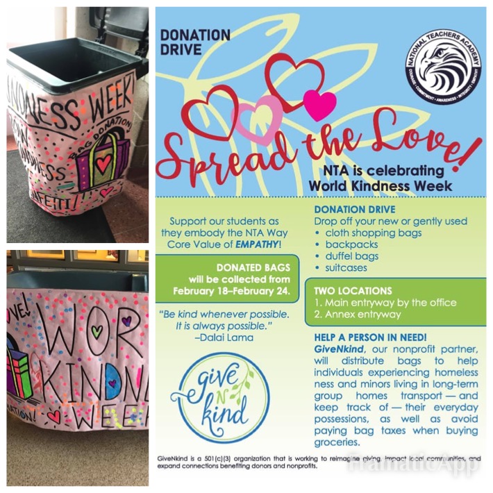 givenkindorg's tweet photo. Thank you to @NTA_ALSC for hosting a drive to collect gently used cloth, duffel bags, backpacks, and suitcases. These are some of the top items our nonprofit partners are looking for at @givenkindorg ! You kindness will go to help many! #WeAreNTA #kindnessweek https://t.co/PRwSsRDMt5