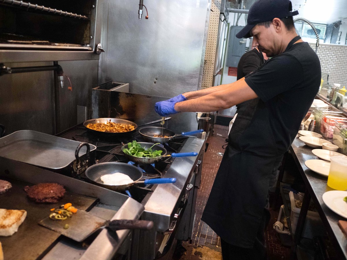 There's never a dull moment in our three kitchens. Using organic and local ingredients, we're here to make and serve your favorite high-quality menu items from 7 AM to 3 PM daily. #localfood #globallove