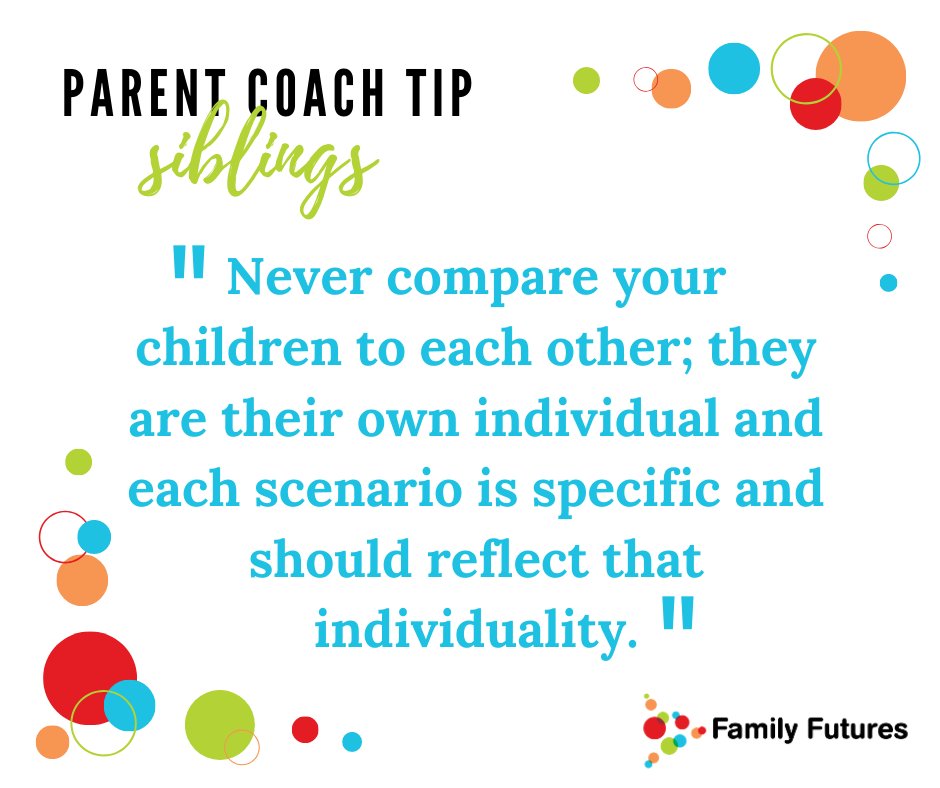 Here is some #wednesdaywisdom from a parent coach on the topic of siblings.

Have you learned any lessons about siblings from your parenting experiences? Feel free to share them in the comments!