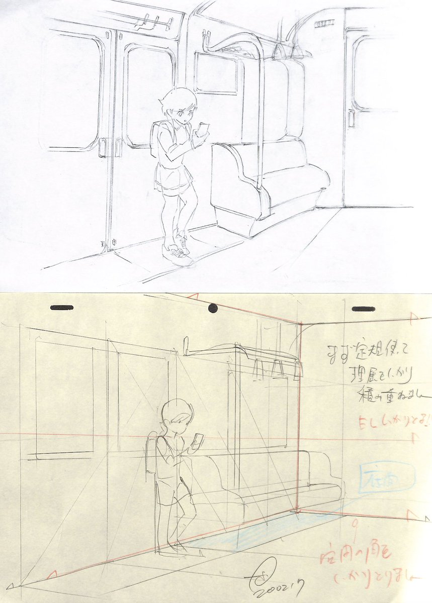◯20年2月基礎コース「屋内にいるキャラ」添削結果例より
ポイント)
・部屋の角とアイレベルをしっかり決める
・奥面をフラットにしたほうが見やすい
・人が使える椅子、ドア、物を意識する
…など
20年度※一般向け『オンライン基礎コース』募集フォーム(〆切2/28夜10時)
https://t.co/ykiTu4Ni7O 