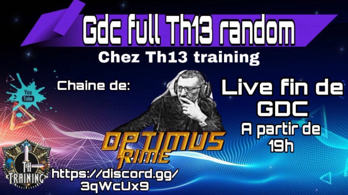 Nous voici en live pour la fin de la Gdc Full Th13 !

Venez nous rejoindre :
youtu.be/z3gzfuTvahc
m.twitch.tv/optimusprimecoc