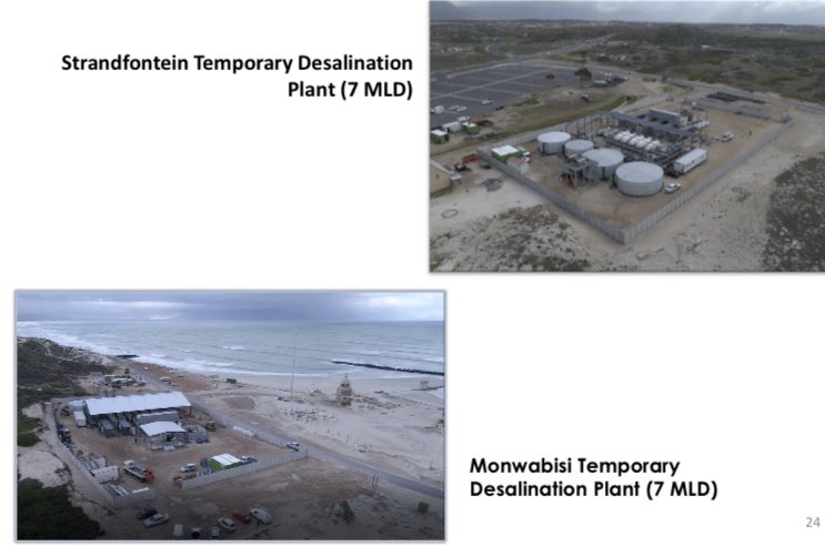 ewnreporter's tweet photo. #CTdrought The two temporary desalination plants in Cape Town has been operating for the last 18 months. The City says there are plans for a permanent desalination plant. KP https://t.co/nSLFvM7l6I