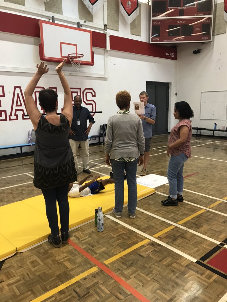 HeathKea's tweet photo. Thanks to our student volunteers who helped our Teachers and EAs learn about our new PE4ME program designed to help students build confidence and motor proficiency. #PE4ME #icsaddis @Starting2Move @HeyMrHolton https://t.co/OWTXwjRM9q