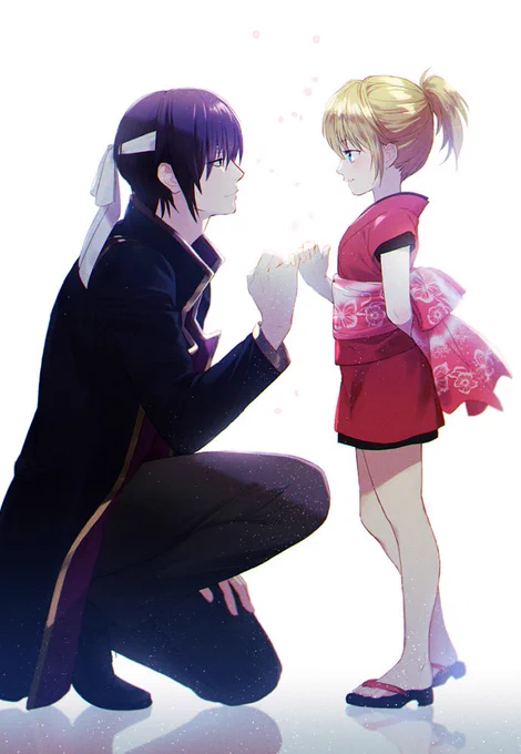 昔描いた高杉とまた子ちゃん彩色バージョン 