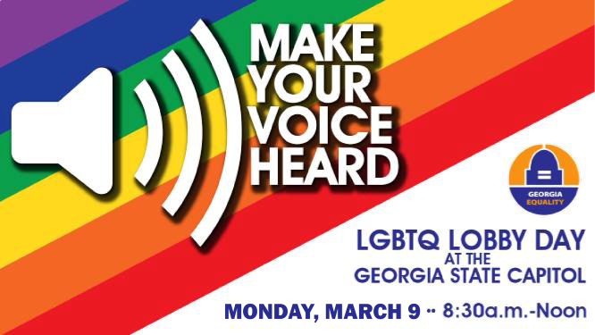 GAEquality's tweet photo. Care about LGBTQ issues and local politics? Attend LGBTQ Lobby Day with us at the state capital! We'll be lobbying legislators on the issues most important to our community. RSVP here ☞☞ https://t.co/tuSDCrjwUx https://t.co/YfFW0rib9R