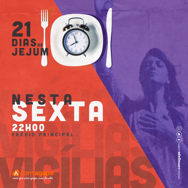com_agape's tweet photo. Nesta sexta as 22 horas
temos a nossa ultima Vigília com todo o time de voluntários da Com.Ágape.
Você é nosso convidado para um momento de louvor, busca e clamor a Deus.

https://t.co/QD6Apven5g https://t.co/f0vVW1SDDt