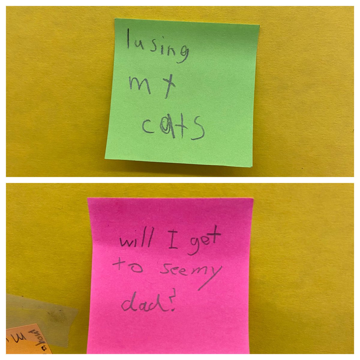 MeghannMMoore's tweet photo. One of the most powerful teaching tools I use every year—allowing students to post their worries &amp; providing a space for others to help problem solve. We too often forget that in between the academics, our kids are overwhelmed with these powerful thoughts. #itsworthit #SEL https://t.co/v8C5Avc9uW