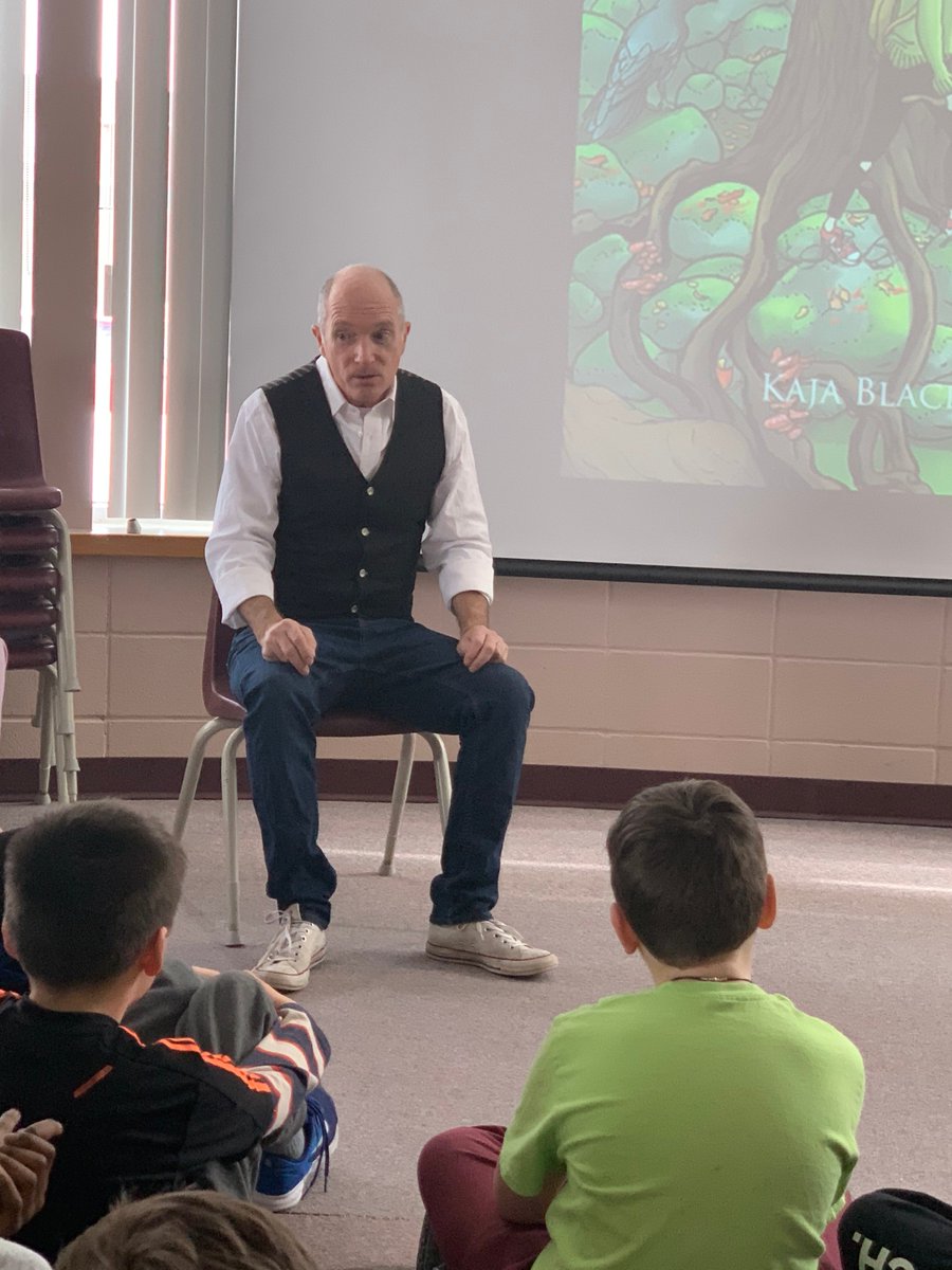 BPL_inthecity's tweet photo. As we continue to raise awareness of Canadian books on #IReadCanadianDay, YA author @KajaBlackley visited Johnson St. Public School and St. Nicholas Catholic School in Barrie.  

Thanks Kaja for speaking to students about your novel, Maggie MacCormack and the Witches’ Wheel! 📕🍁 https://t.co/PRND2FBfN0