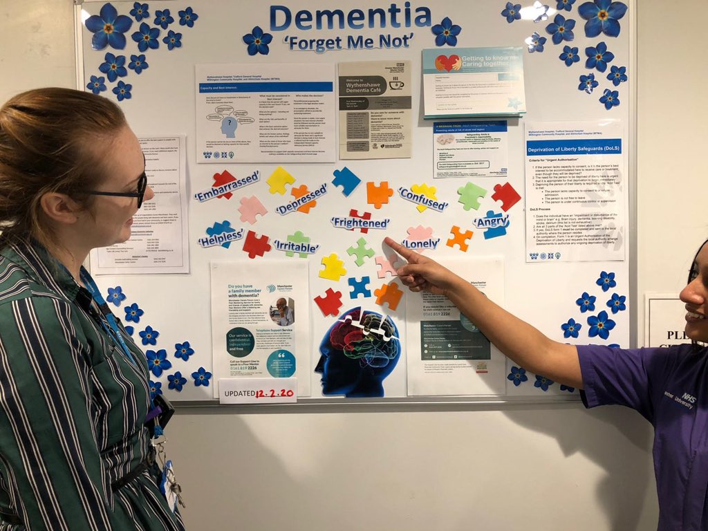SueWhit73224135's tweet photo. Our Dementia board now completed on @A7Ward to get staff, patients and visitors talking and discussing this important topic @vikster1980 @YvonneT14 @F12Mft @ward_a9 #dementia #wecare #patientexperience #greatcare #everyonematters https://t.co/LCN1A7P3TO