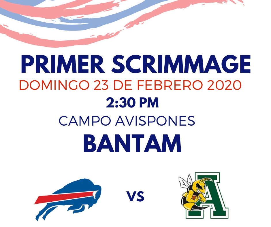 ClubBufalos's tweet photo. 1er Scrimmage 
BANTAM 2:30 pm Campo Avispones https://t.co/u8heex7ZQB