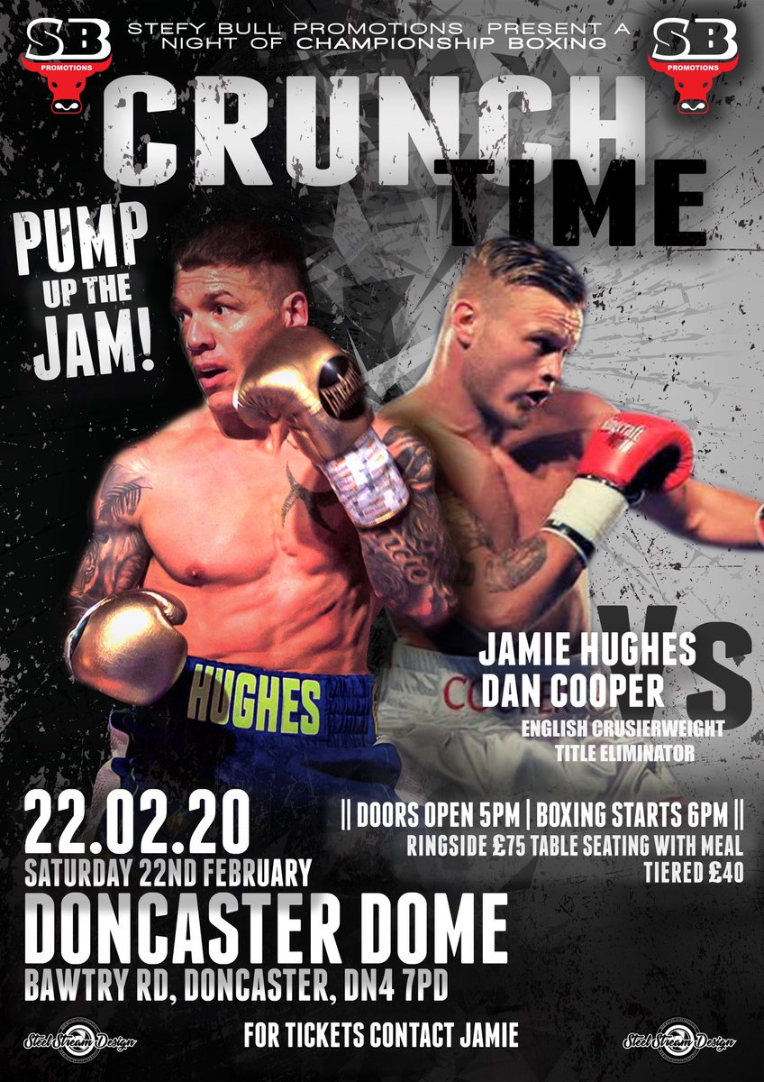 Stefy Bull (@stefybull) on Twitter photo 2 great 50/50 championship fights taking place Saturday <a href="/DoncasterDome/">The Doncaster Dome</a> with a full undercard of local prospects <a href="/Jhughesboxer/">Jamie Hughes</a> <a href="/2smooth_booth/">lewis 2 smooth booth</a> worked very hard over the last 8 weeks now time to dance under those lights #Boxing #SBP 2 great 50/50 championship fights taking place Saturday <a href="/DoncasterDome/">The Doncaster Dome</a> with a full undercard of local prospects <a href="/Jhughesboxer/">Jamie Hughes</a> <a href="/2smooth_booth/">lewis 2 smooth booth</a> worked very hard over the last 8 weeks now time to dance under those lights #Boxing #SBP