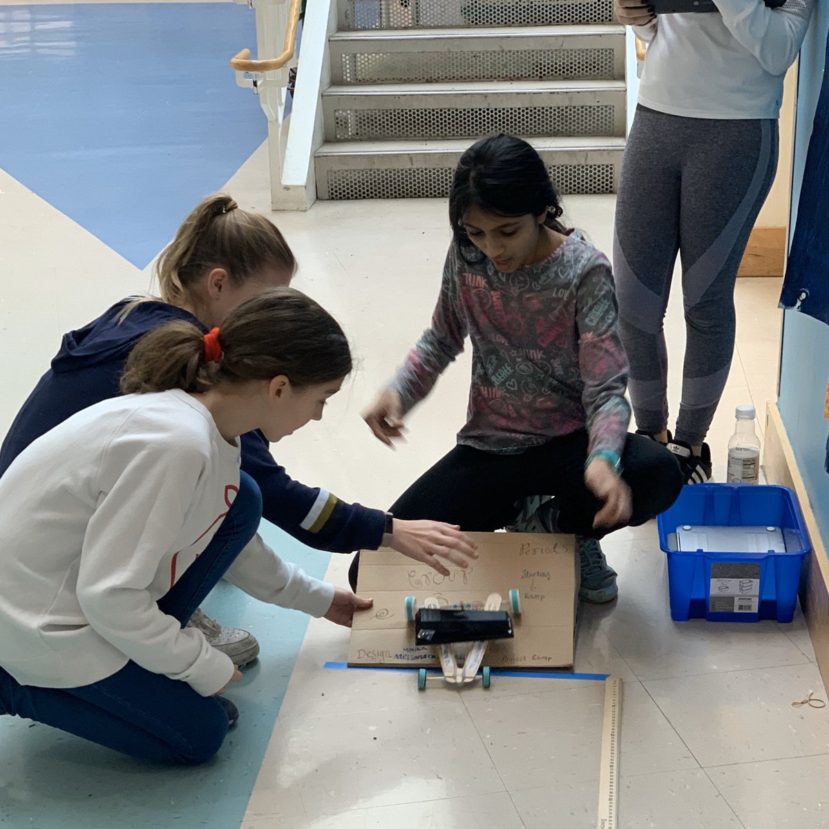MYPDesignRIS's tweet image. Grade 5 students testing out their prototypes.  Who made it to 2 meters? 
#mypdesign #prototype #criteriond #evaluating #carsofinstagram #twometers