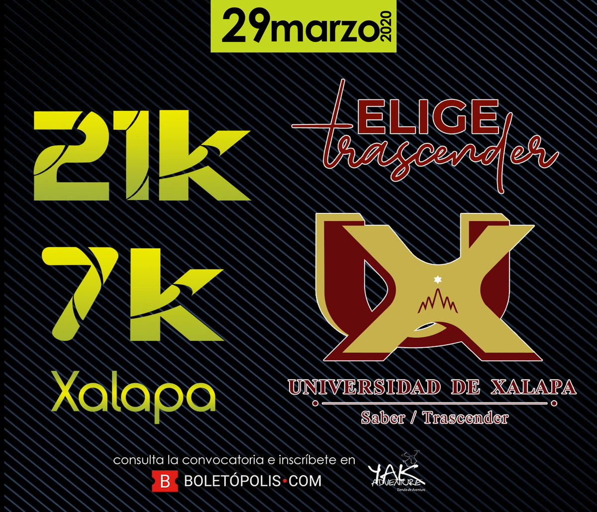 #EligeTrascender gracias <a href="/UXoficial/">Universidad Xalapa</a> por sumarse a esta celebración deportiva de 21 kilómetros!!!

Inscríbete en xalapa21k.boletopolis.com