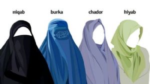 InternTweetWeek's tweet photo. Existen varios tipos de prendas, pero las más usadas en Arabia Saudí son el niqab, el hiyab y la abaya. El niqab es una prenda negra que oculta todo el rostro salvo los ojos. 
El hiyab es el famoso velo islámico. Aquí os dejo esta imagen.
#twArabiaSaudi31 https://t.co/8TomaNyILe
