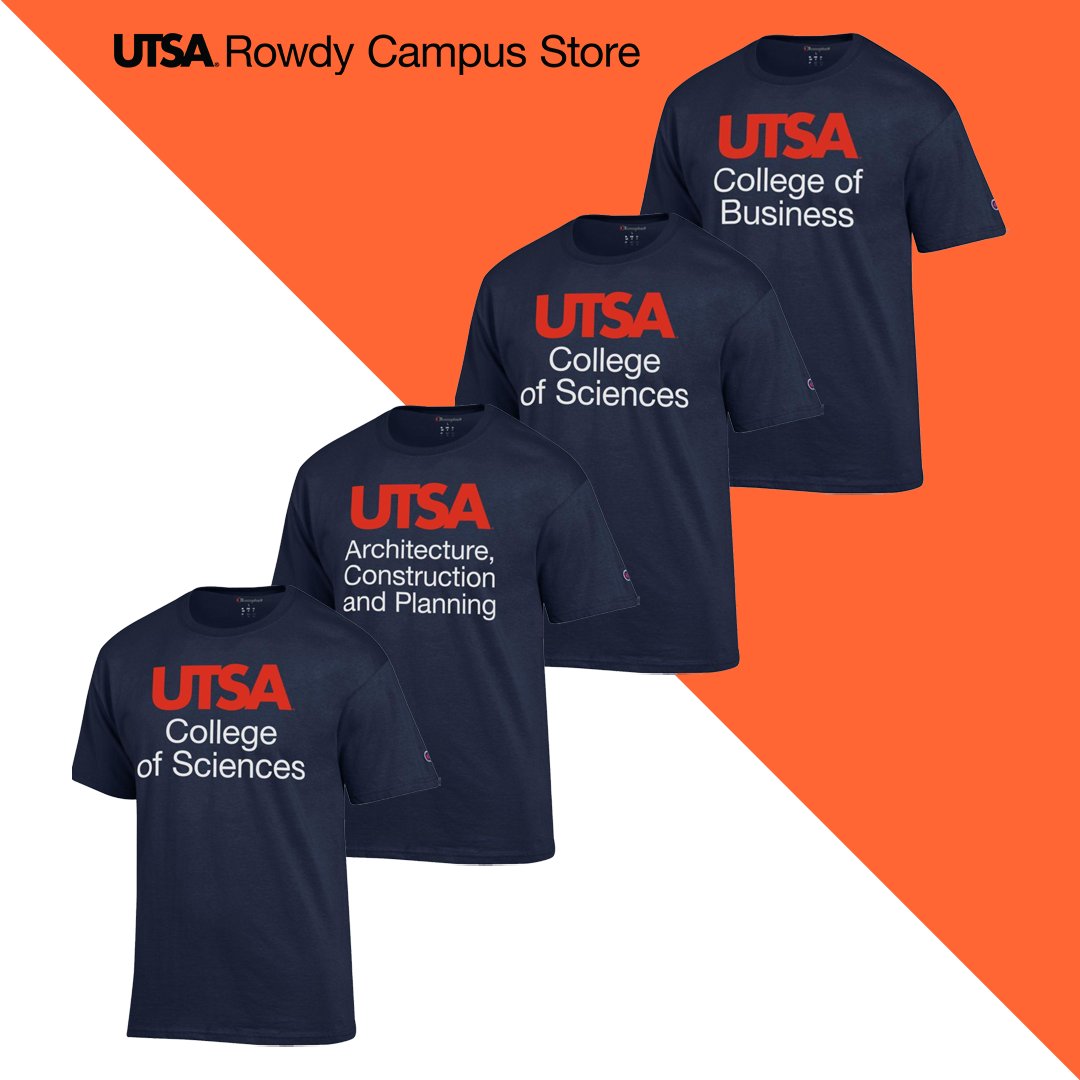 UTSA_Bookstore's tweet photo. College Tee's are now in stock! Gear up and show your pride today! 

#UTSA #Rep #College https://t.co/nvCNWjNdKD