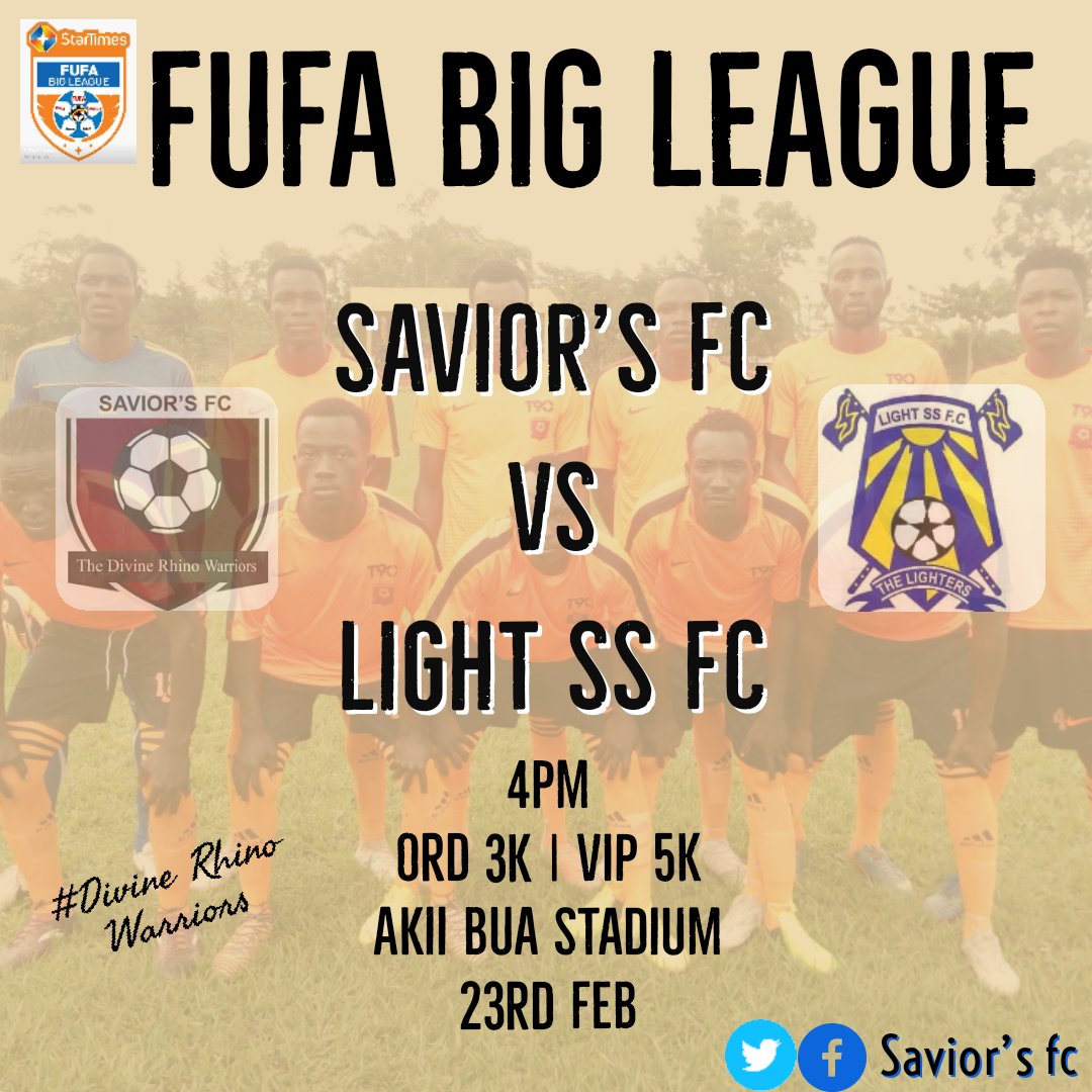 savior_fc's tweet photo. #STFBL returns to Lango sub region. As we take on Light ss FC this Sunday.

#divinerhinowarriors
#prideoflango
@kawowosports @nbstv https://t.co/m5EuEagyxo