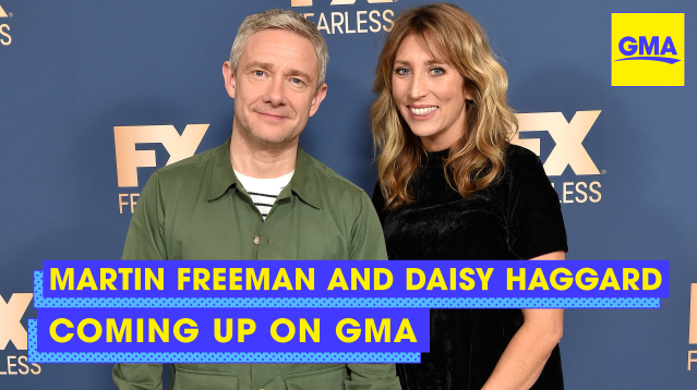 COMING UP ON @GMA: Martin Freeman and @daisy_haggard join us LIVE in Times Square to talk #Breeders!