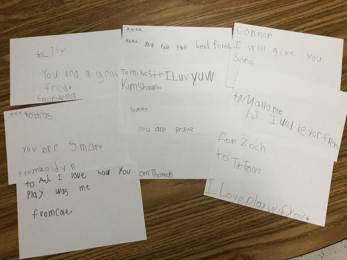 LAHester04's tweet photo. We took on today’s kindness challenge and wrote kind notes to our friends. @columbiaeschool https://t.co/URNfr3Qxac
