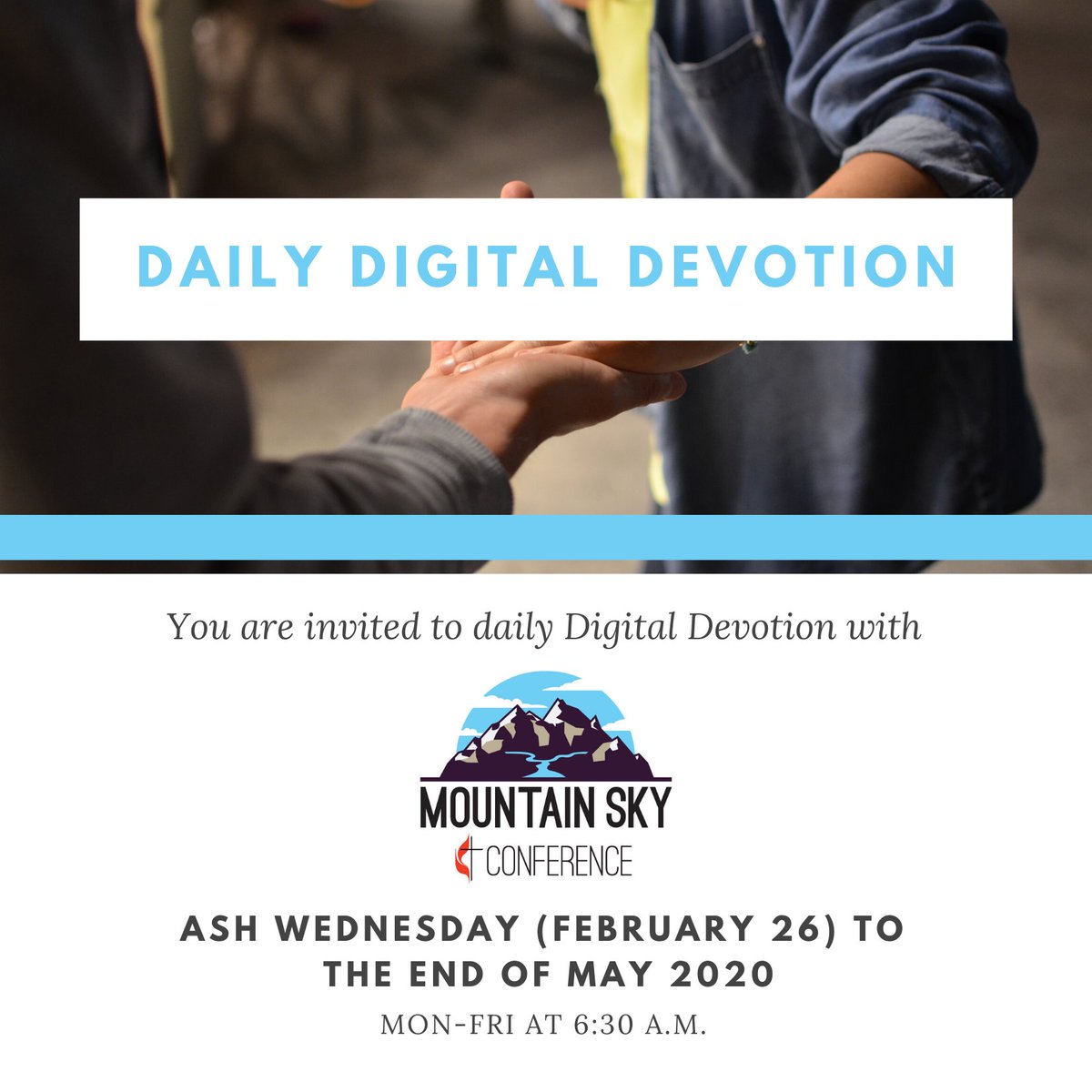 MtnSkyUMC's tweet photo. Daily Digital Devotion is back from the @MtnSkyUMC next Wednesday, #ashwednesday #lent #ashwednesdaydevotion #lentdevotion https://t.co/dQjf7DYjY5