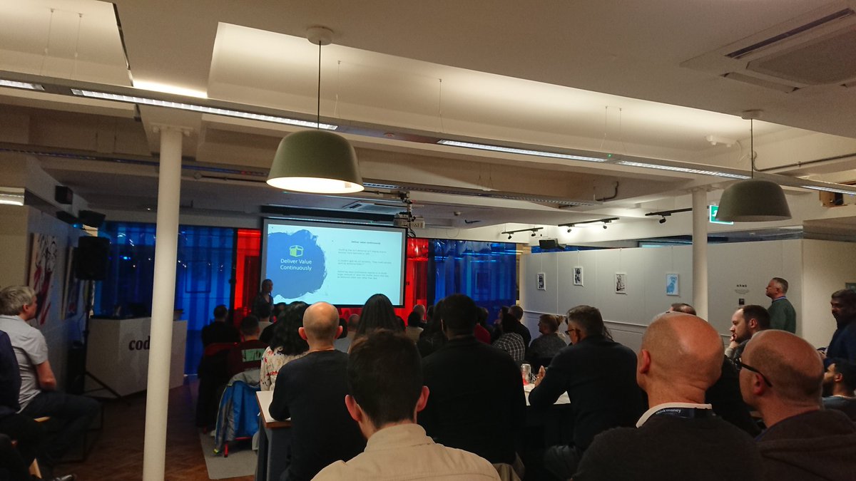 Good talk from Lynne Bell tonight at Lean Agile Manchester on delivering value continuously and psychological safety #leanagilemanchester