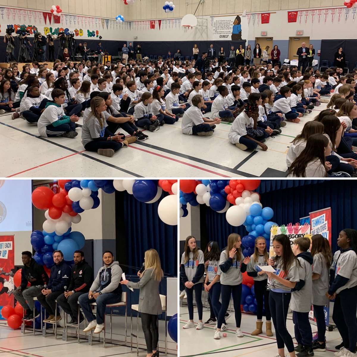 Happening right now <a href="/StGregoryCS/">St. Gregory C.S.</a> <a href="/TCDSB/">Toronto Catholic District School Board</a> #huddleup #Argos #MapleLeafs #TFC #Raptors #bullyingprevention