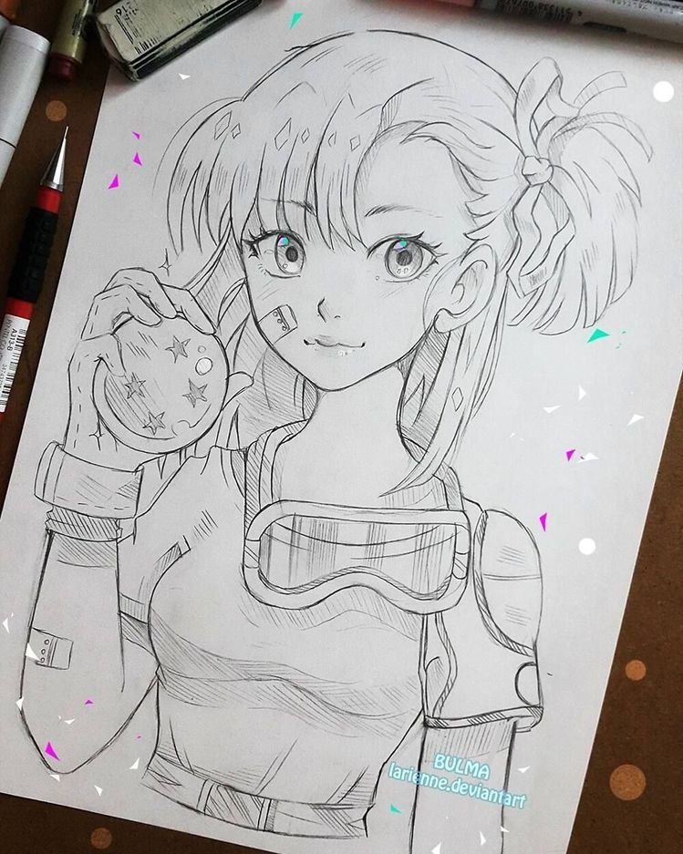 Arte no Papel Online on X: Bulma de Dragon ball belo desenho