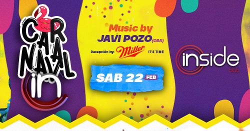 Insideclubok's tweet photo. Sábado 22 | Festejamos al aire libre ✨🤩| #Carnavalinside
Recepción by #Miller, 🎵 Dj Javi Pozo (cba)
Anotate en lista con nuestros RR.PP
#InsideClub #Temporada2020 ✨ https://t.co/tl7uAnHu3I