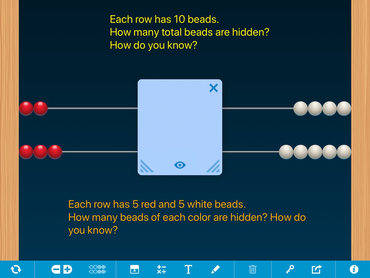 MLCmath's tweet photo. Open the #NumberRack activity to play with us. How many beads are beneath the cover? How do you know? Make your own problems and add additional rows for more beads. From the app, use share code 1Y7X-X2QZ
Share your strategy with us! https://t.co/7fWg3oOYYT #BridgesMath #tmwyk https://t.co/4ACVZ2ebRM