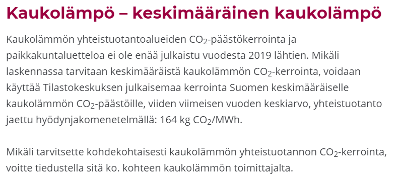 Hei <a href="/MotivaOy/">Motiva</a>! Ette enää julkaise CHP-laitosten CO2-kertoimia kaukolämmölle? Miksi näin? motiva.fi/ratkaisut/ener…