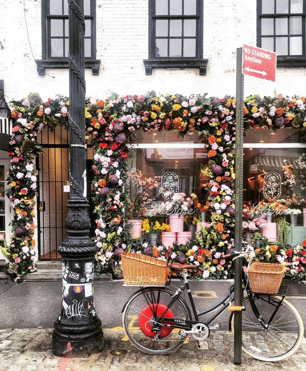 Petal Power! 🌻🌹🚲 A beautiful capture in New York City by 📷: <a href="/skaufman4050/">Susan Kaufman</a> #publicbikes #february #blooms