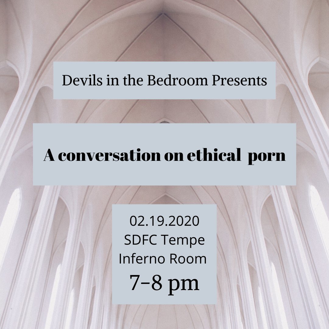 DITBASU's tweet photo. Did you, like many others, get your sex ed from porn? Tonight we'll be talking about the complicated ethical issues surrounding porn. Our goal is to explore in a shame-free environment! Please join us in the Inferno Room from 7-8pm! https://t.co/7NYlI4xOHF