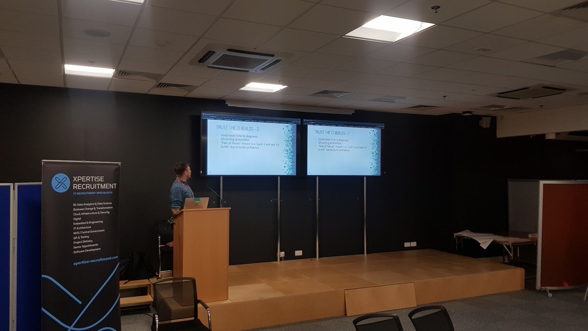 MoTCoventry's tweet image. #MidsTest learn about part 2 of how to get people to trust their CI builds.