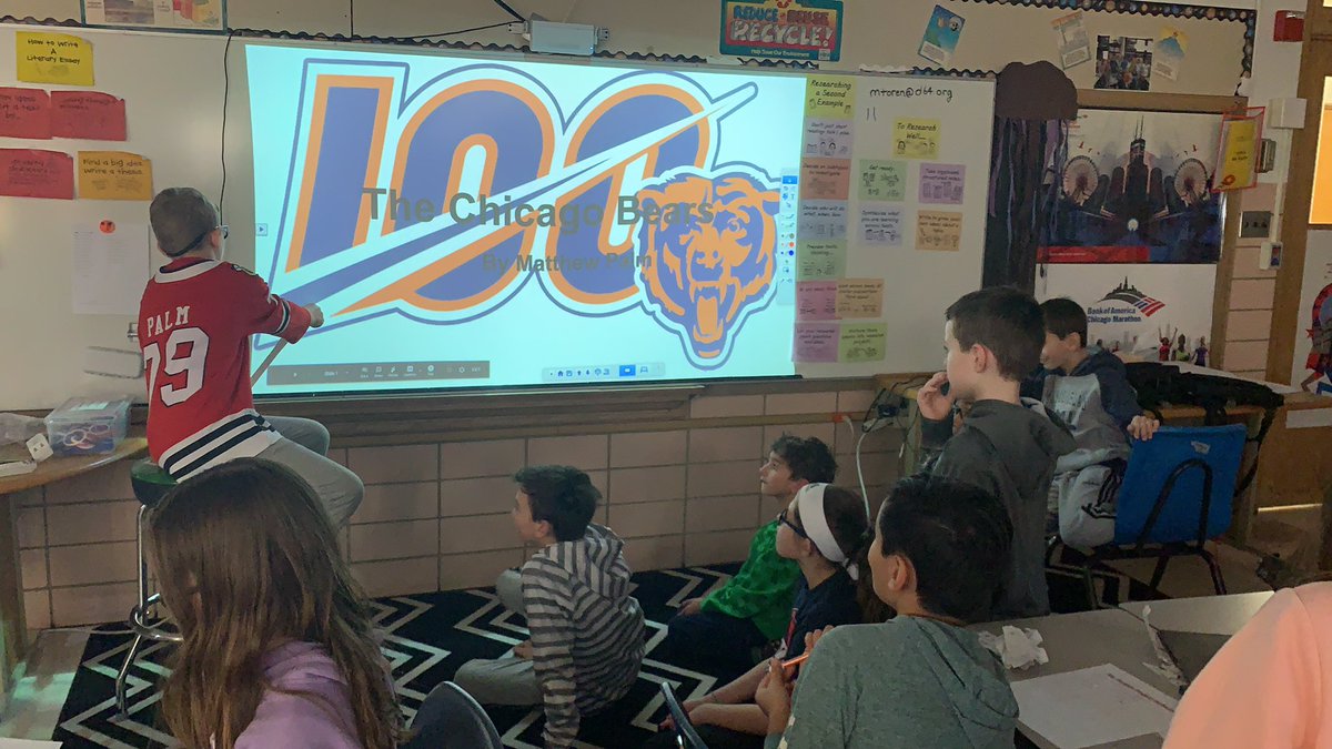 Matthew is presenting his #passionproject on the <a href="/ChicagoBears/">Chicago Bears</a>   #cawow #engaged64