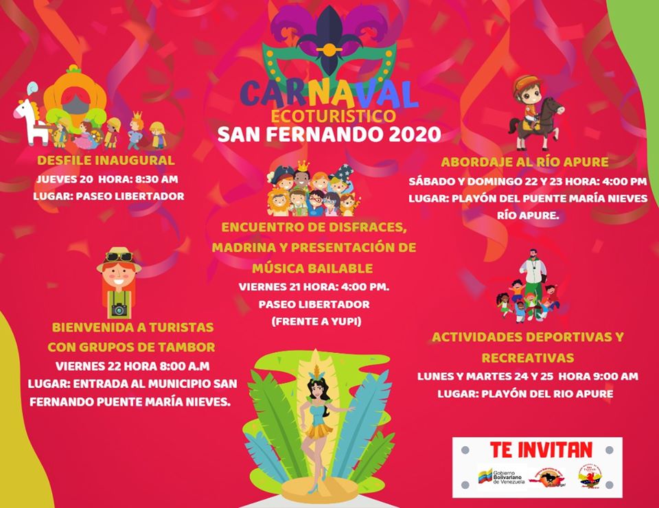 AlcSanFernando's tweet photo. La alcaldesa del municipio San Fernando @OpadronPSUV_SF  extendió la invitación al pueblo sanfernandino a participar y disfrutar de estos coloridos Carnavales Ecoturísticos Bolivarianos San Fernando 2020. https://t.co/iKsmRRRtLu