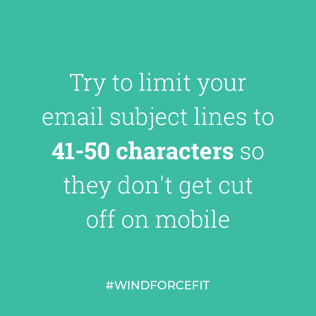 WindForceFIT's tweet photo. If your subject line gets cut off it could create confu... #emailmarketing #digitalmarketing #onlinemarketing #marketingstrategy #biztips https://t.co/o8N4GtEE6w