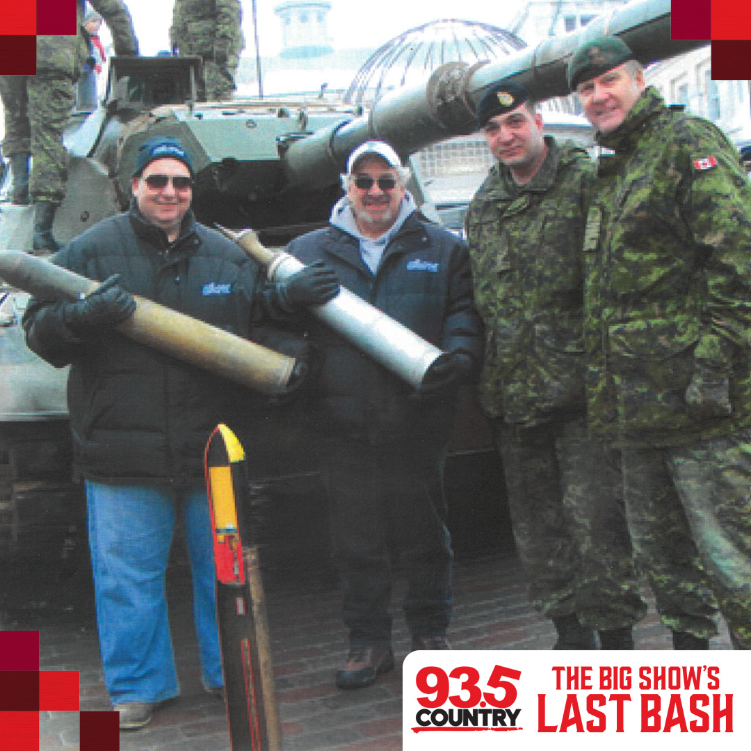 Throwback to the guys helping our military...hopefully they didn't get to keep those! 
Big Show's Last Bash Feb 21 5p-9p <a href="/TheAleHouse/">The Ale House</a> THEN  The Afterparty at 9pm with <a href="/kyledunnmusic/">Kyle Dunn</a> and <a href="/JordyJackson1/">Jordy Jackson</a> ! Get your tickets right here country935.ca/events/the-big…