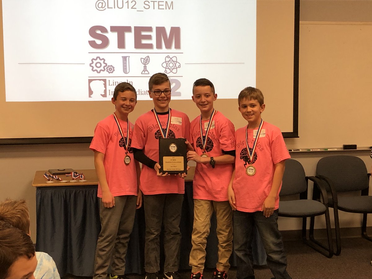 LincolnIU12's tweet photo. Congratulations to the 2nd place team from South Western SD West Manheim Elem, the Big Brains, for the K'nex Challenge! @LIU12_STEM @pedroarivera2 @LIU12_EdTech #STEMinPA https://t.co/baUn3vs1sC