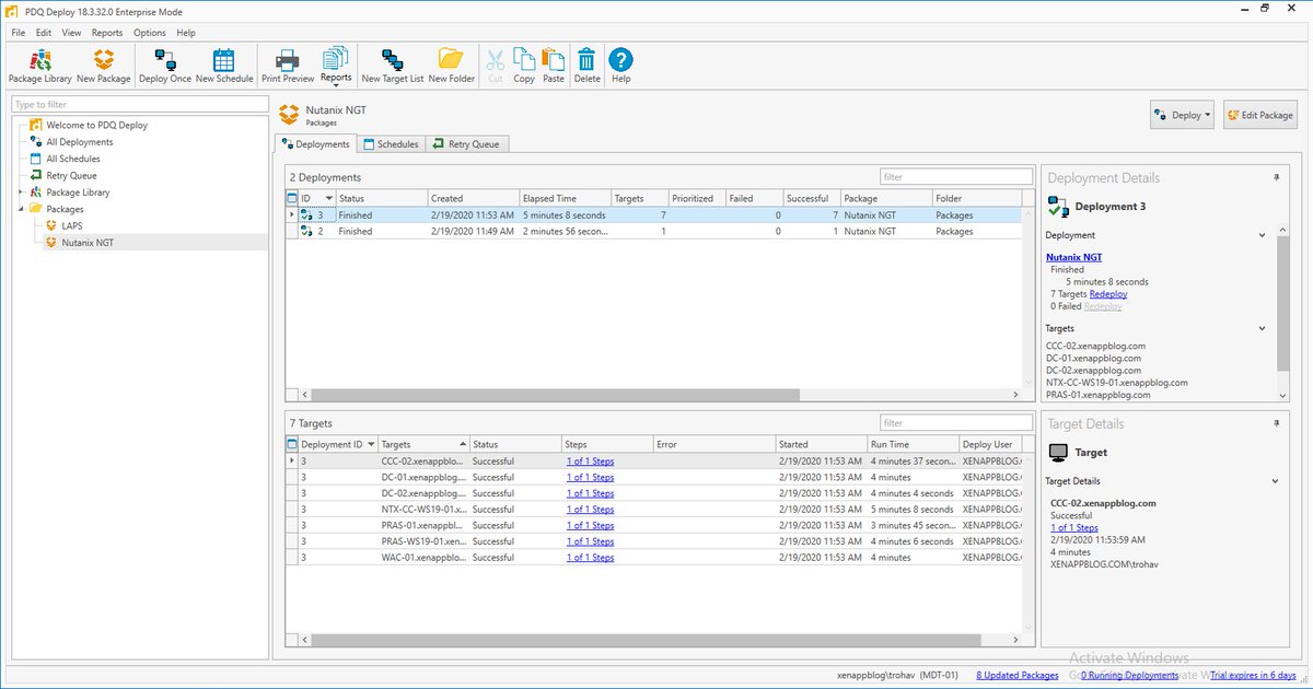 xenappblog's tweet image. I'm in love with @pdqdeploy Successfully deployed @nutanix Guest Tools to all my VMs using my #AutomationFramework PS Wrapper.
