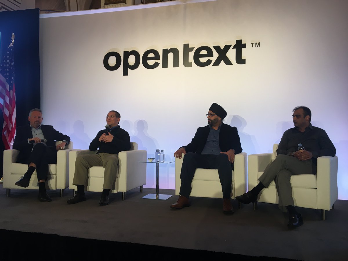 Our fabulous customers, Stericycle, BMO Financial and Chevron at our <a href="/OpenText/">OpenText</a> Analyst Relations Summit! #OTAS20