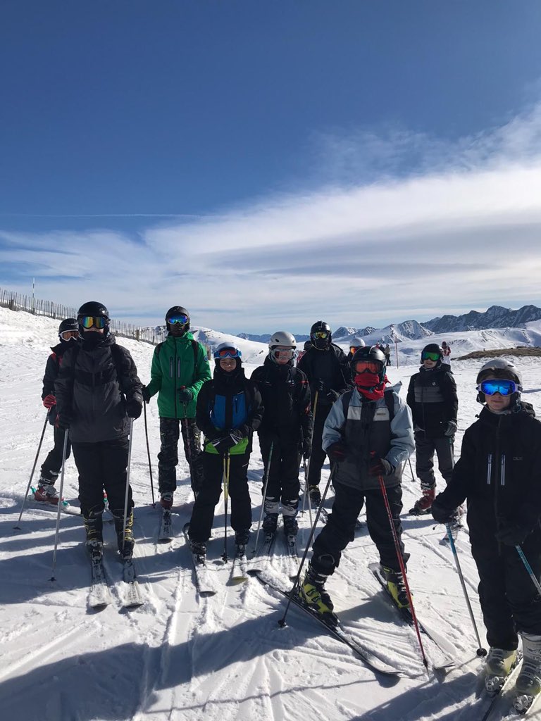 We were very lucky with the weather today, perfect conditions for a full day of skiing! Excellent progress was made by our beginners which bodes well for the last two days! Rav was looked after by our Year 8 students! #andorra2020