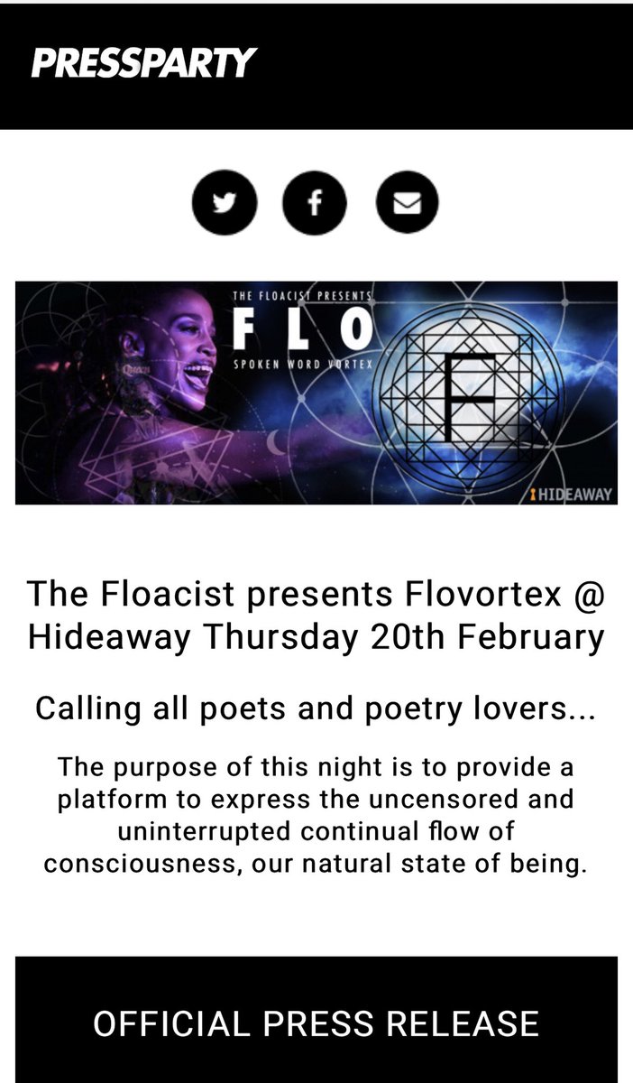 #London calling all #poetry heads @Pressparty @hideawaylive @THE_FLOACIST @FloVortex