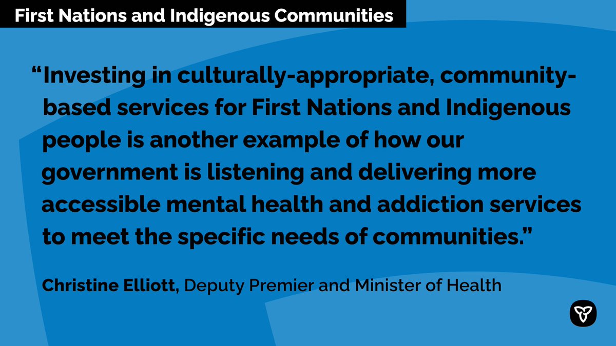 ICYMI: Ontario is investing in community-based and culturally appropriate #MentalHealth and addictions services provided by #FirstNations and #Indigenous organizations. http://news.ontario.ca/m/55812