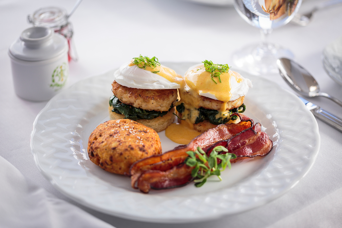 Eggs Benedict, the perfect breakfast offering from the kitchen at the Weekapaug Inn.