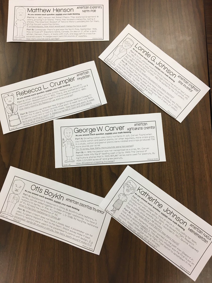 FieldsFourth's tweet photo. Who says you can’t mix history and math?!?! Using SOLVE on scenarios that focus on the achievements of many to celebrate Black History Month! @NISDFields https://t.co/xiVZZYSrX0