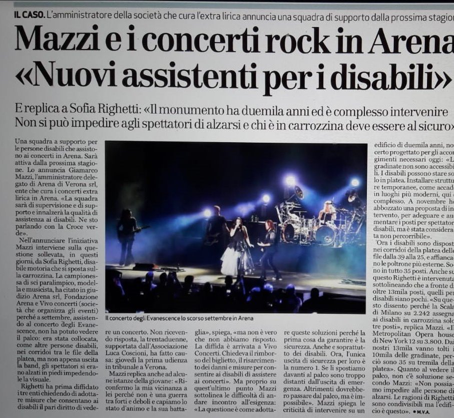 pepitosaincarr1's tweet photo. 💣 Stiamo portando avanti una battaglia enorme: la questione dei concerti accessibili non può essere un capriccio che si pensa di risolvere con "assistenti". Un evento non accessibile rimane tale anche con più personale. 

#arenadiverona. La nostra Presidente @valetomirotti https://t.co/5Aftaq1N8K