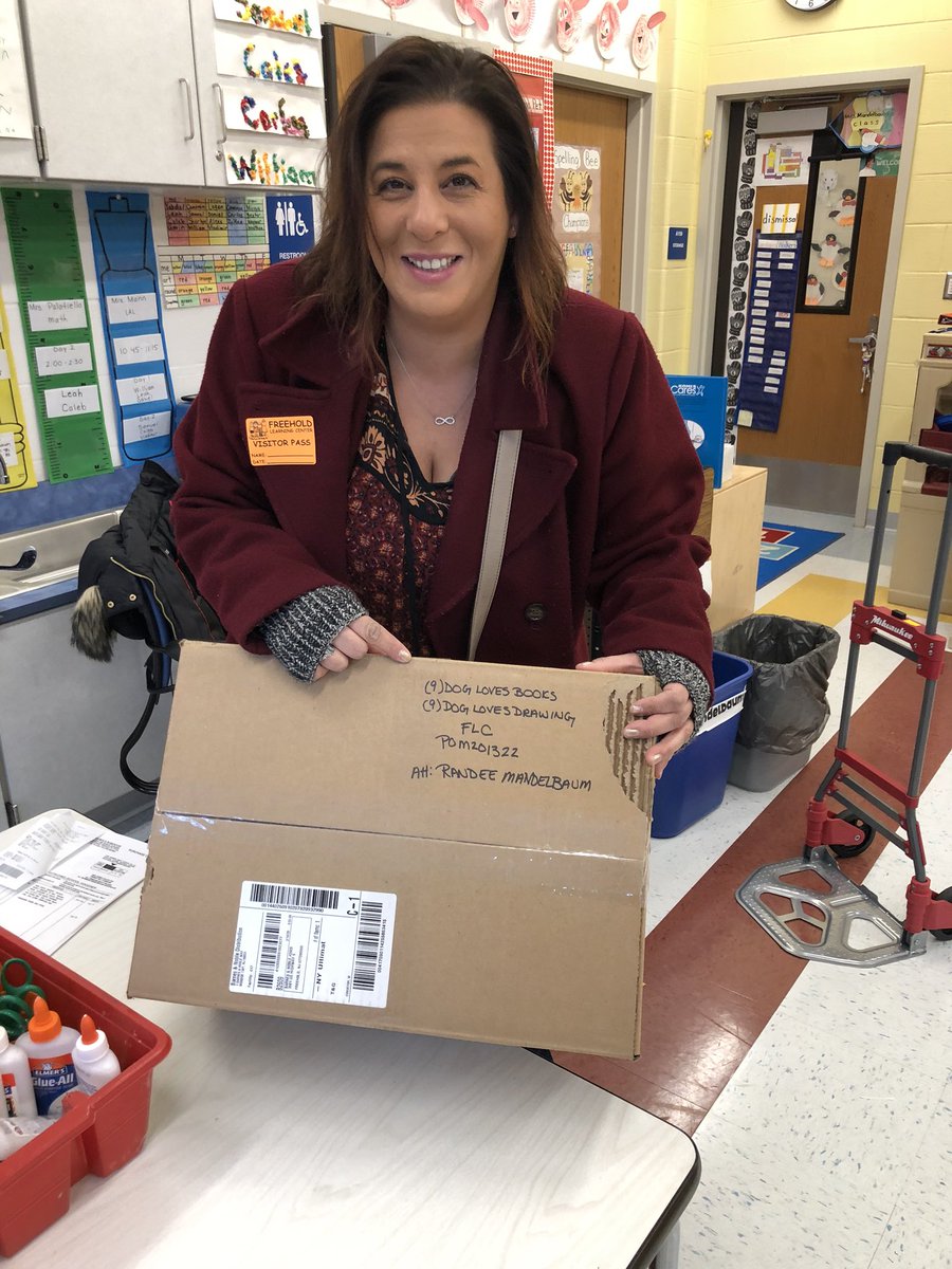So thankful to the FBEF for funding the grant for our DOG books! Grateful to Lori at Barnes &amp; Noble who delivered the books today! Each kindergarten teacher will receive a copy of each book, just in time for our trip to see Dog Loves Books on stage! 
<a href="/BNFreehold/">B&N Freehold</a> #believeinflc