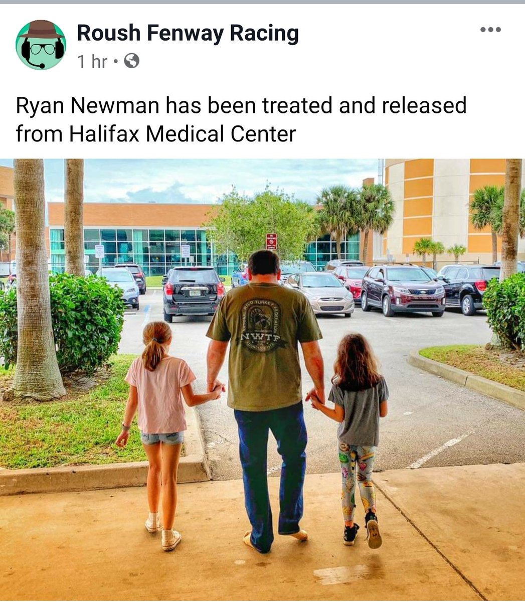 FanaticRace's tweet photo. @RyanJNewman has been released from the hospital. GOD IS SO GOOD!!! #nascar #RyanJNewman #RyanNewman #PrayForNewman https://t.co/jCAiu7ISFv